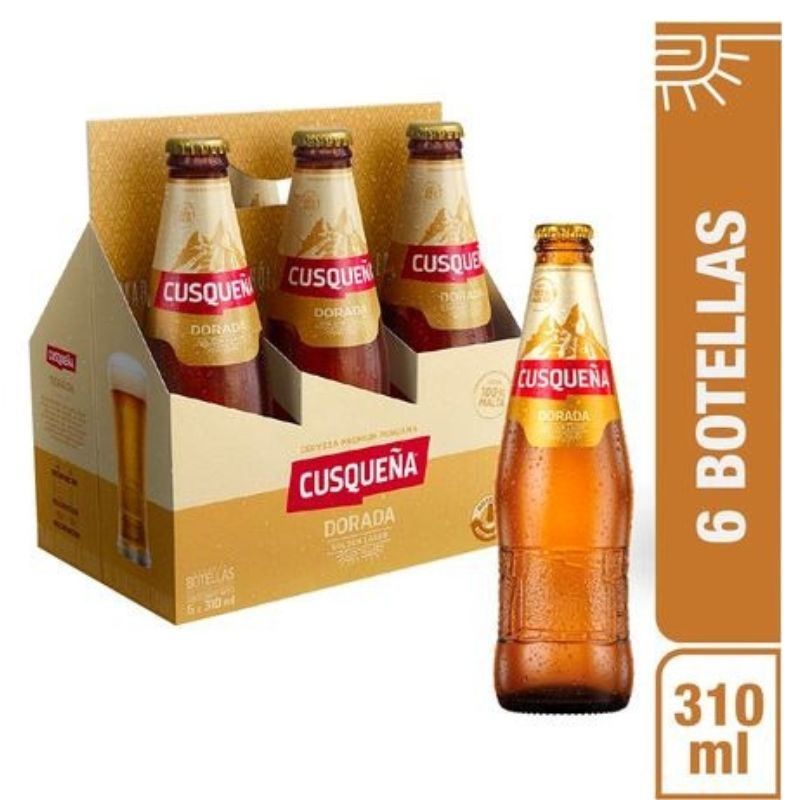 Cerveza Cusqueña Dorada Six Pack Botella 310 ml Compra Cerveza Cusquena Dorada Six Pack Botella 310 Ml en Grillo Market Cajamarca