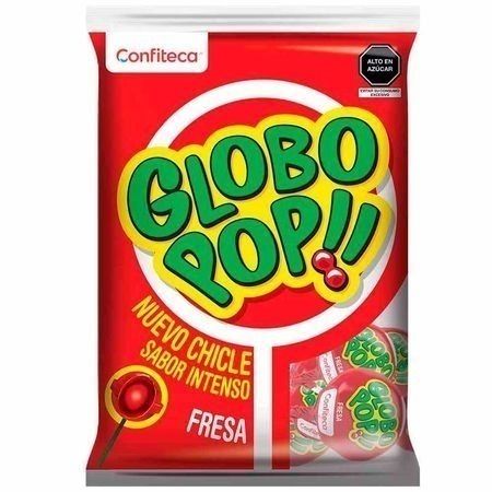 Compra Chupetes Relleno Con Chicle Sabor Fresa Globo Pop Bolsa 480gr en Grillo Market Cajamarca