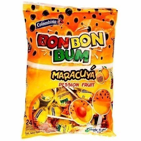 Compra Chupetes Con Chicle Sabor Maracuya Bom Bom Bum Bolsa 456g en Grillo Market Cajamarca