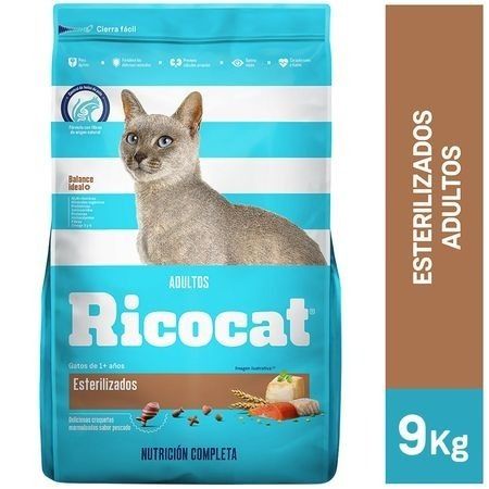 Compra Comida Para Gatos Ricocat Adultos Esterilizados Bolsa 9kg en Grillo Market Cajamarca