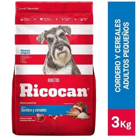 Compra Comida Para Perros Ricocan Adultos Razas Pequenas Cordero Y Cereales Bolsa 3kg en Grillo Market Cajamarca