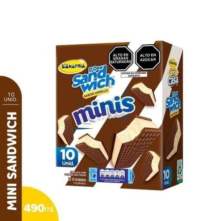 Compra Helado Sandwich Mini Sabor Vainilla 10un en Grillo Market Cajamarca