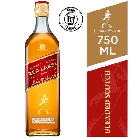 Compra Whisky Johnnie Walker Red Label Botella 750ml en Grillo Market Cajamarca