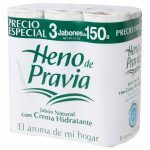 Jabón de Tocador HENO DE PRAVIA Crema Hidratante Barra 150g Paquete 3un