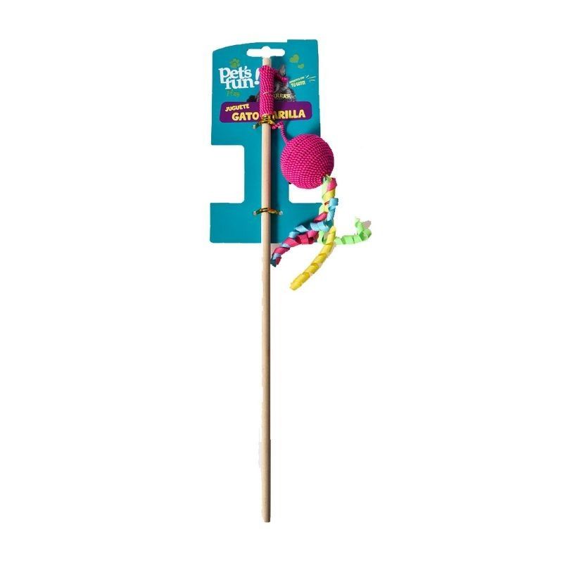 Juguete Pets Fun Gato Varita Pompón Rosa Juguete Pets Fun Gato Varita Pompón Rosa