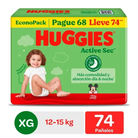 Compra Panales Huggies Bigpack Active Sec Talla Xg en Grillo Market Cajamarca