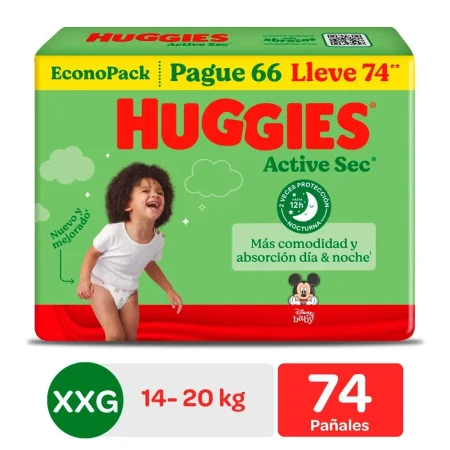 Compra Panales Huggies Bigpack Active Sec Talla Xxg en Grillo Market Cajamarca