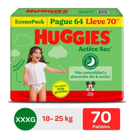Compra Panales Huggies Bigpack Active Sec Talla Xxxg en Grillo Market Cajamarca