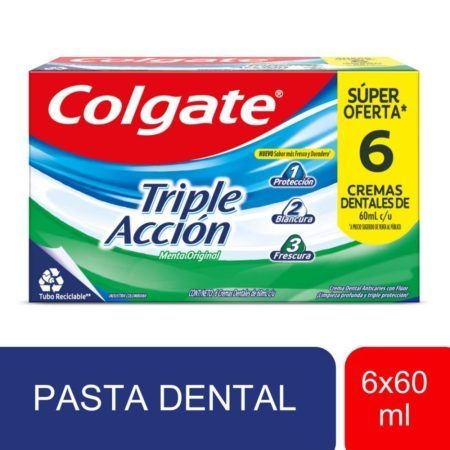 Compra Pasta Dental Colgate Triple Accion 6u en Grillo Market Cajamarca