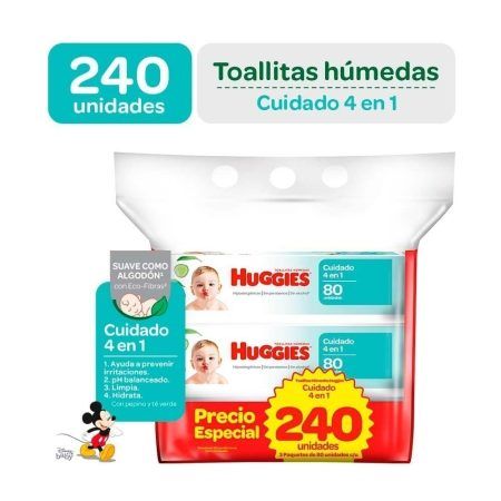 Compra Toallitas Humedas Huggies Cuidado 4 En 1 en Grillo Market Cajamarca