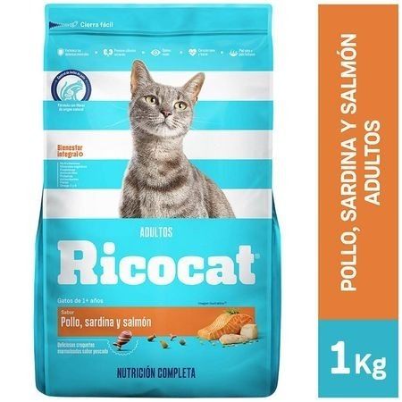 Compra Comida Para Gatos Ricocat Adultos Sabor Pollo Sardina Y Salmon Bolsa 1kg en Grillo Market Cajamarca