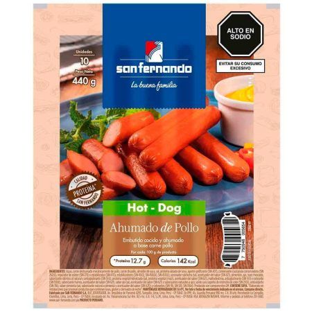 Compra Hot Dog Ahumado De Pollo San Fernando 440 en Grillo Market Cajamarca