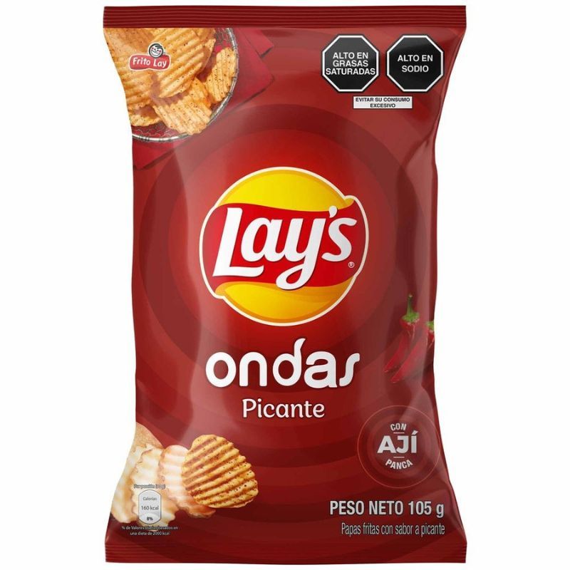 Papas Ondas Picantes “LAY'S” x105g Compra Papas Ondas Picantes Lays X105g en Grillo Market Cajamarca