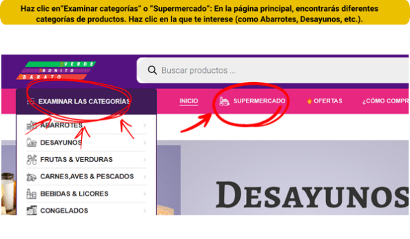 2Paso 2 como comprar supermercado Grillo Market