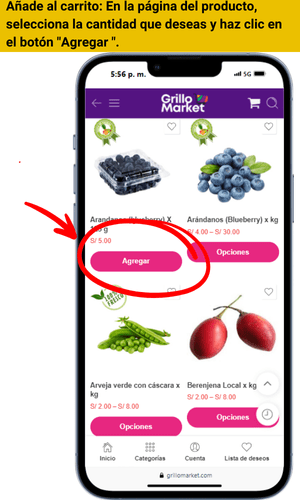 4Paso 4 como comprar supermercado Grillo Market