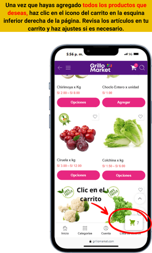 6Paso 6 como comprar supermercado Grillo Market