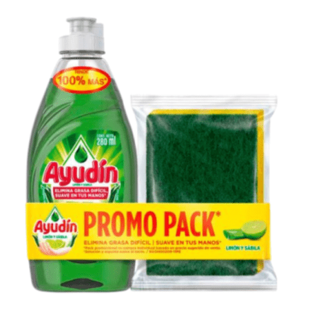 Ayudín Líquido Limón 280ml Con Mini Esponja