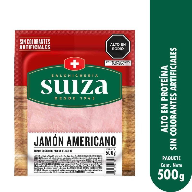 Jamón Americano Suiza 500g Jamón Americano Suiza 500g