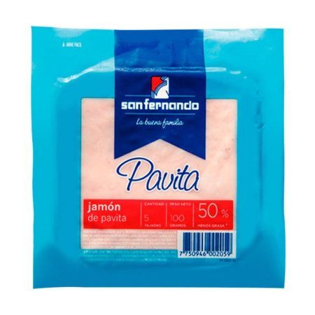 Jamón de Pavita San Fernando paquete 100 g