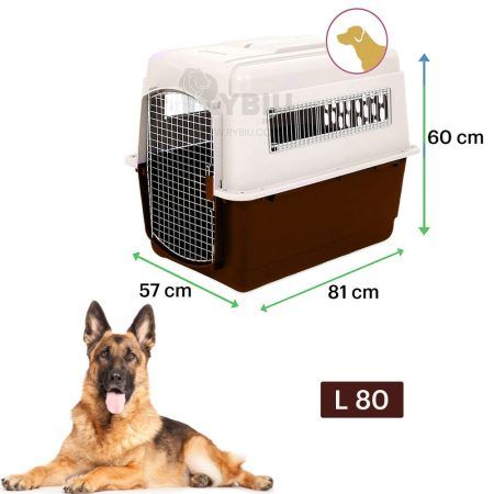 Jaula Transportadora De Perros Gatos L80Marron