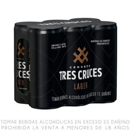 Sixpack Cerveza Tres Cruces Lata 310ml