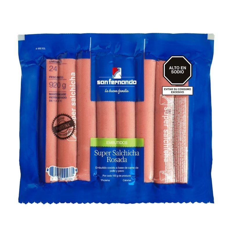 Súper Salchicha Rosada San Fernando 920g Súper Salchicha Rosada San Fernando 920g